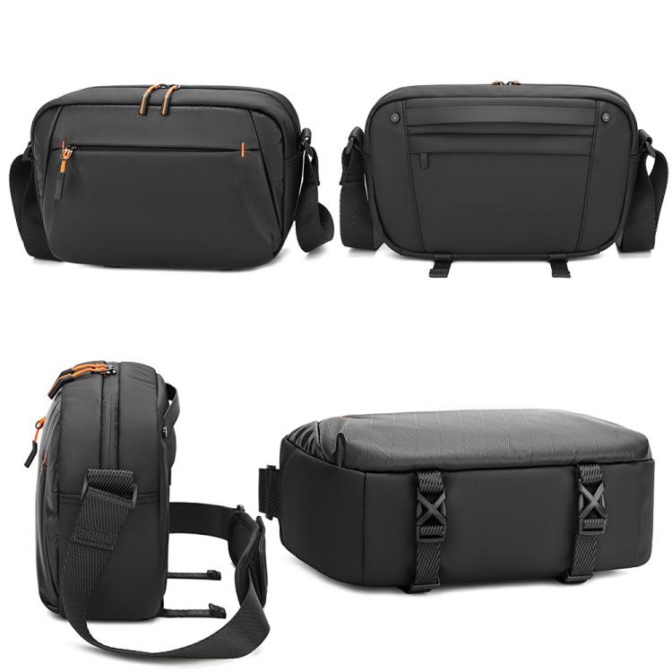 QISEMIAN XK110 Men Messenger Camera Bag Water-Resistant DSLR Photography Sling Bag With Removable Dividers & Tripod Mount - Black
