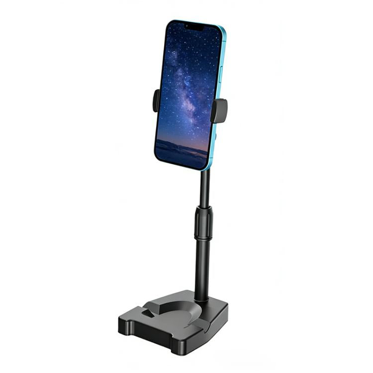 Rotatable Height-Adjustable Phone Stand Lazy Bracket For Live Stream & Selfie - Black