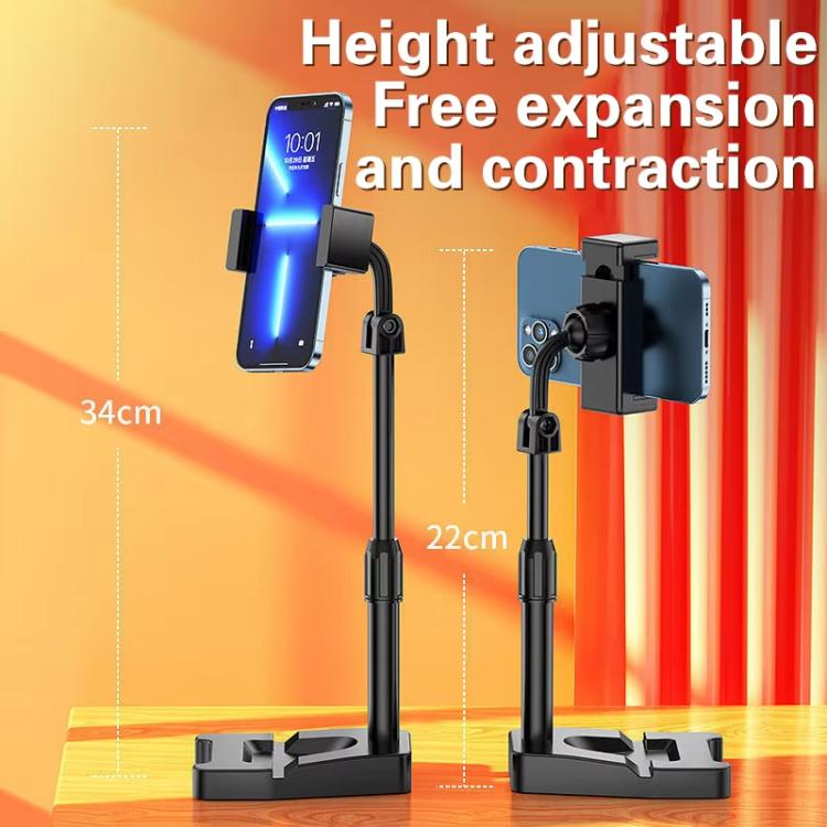 Rotatable Height-Adjustable Phone Stand Lazy Bracket For Live Stream & Selfie - Black