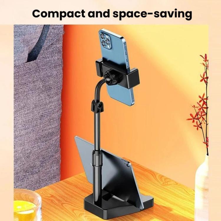 Rotatable Height-Adjustable Phone Stand Lazy Bracket For Live Stream & Selfie - Black