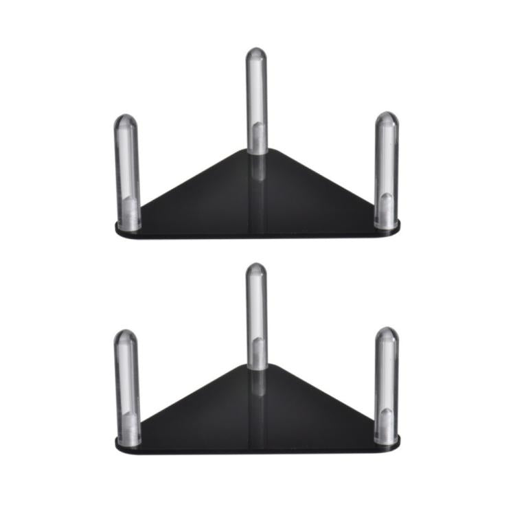 2pcs /Set Easy-Assembly Triangular Acrylic Ball Rack, Color: Black