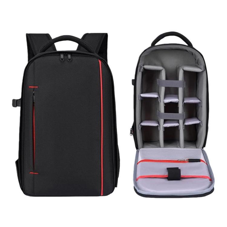 Waterproof Large-Capacity DSLR Camera Backpack Multi-Functional Lightweight Casual Bag - Black