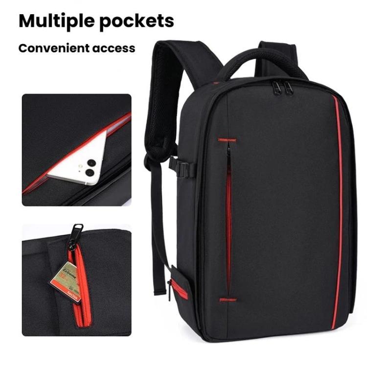 Waterproof Large-Capacity DSLR Camera Backpack Multi-Functional Lightweight Casual Bag - Black