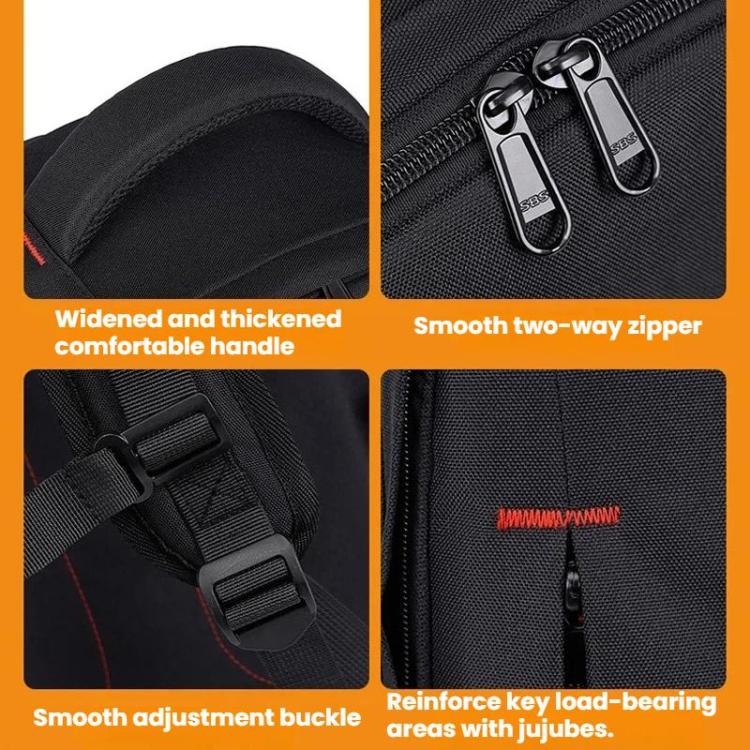 Waterproof Large-Capacity DSLR Camera Backpack Multi-Functional Lightweight Casual Bag - Black