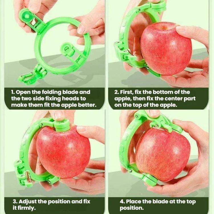 Hand-Cranked Peeler For Apples & Pears Portable Fast Fruit Peeling Knife - Green
