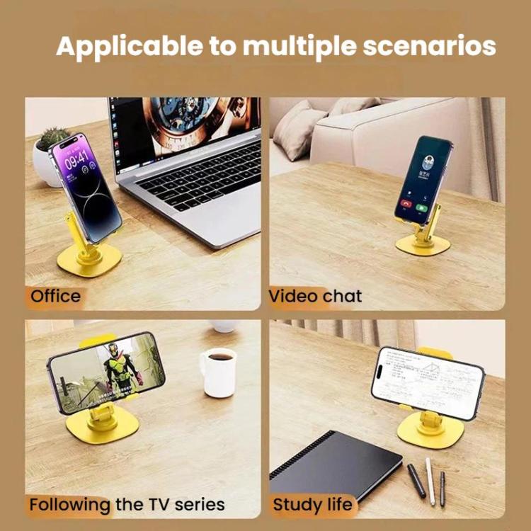 K69 2pcs 360-Degree Rotating Aluminum Alloy Phone Stand Desktop Tablet Folding Stand