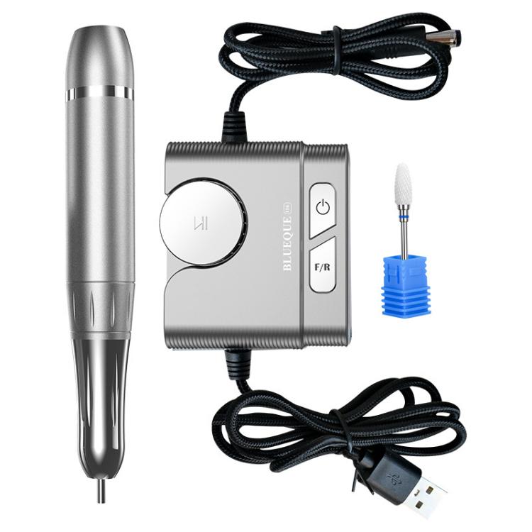 BLUEQUE BQ-116 Nail Hollow Cup Grinder Portable Wired Low-Noise Polishing Cuticle Removal Grinder - Gray