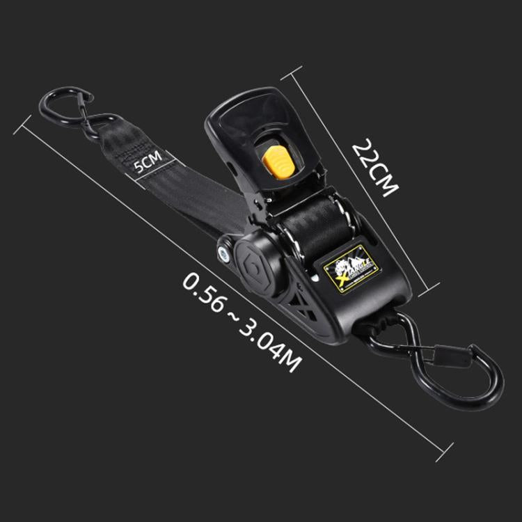 Car Motorcycle Automatic Retractable Tensioner Tie-Down Strap - 2 inches