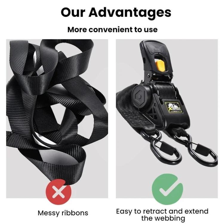 Car Motorcycle Automatic Retractable Tensioner Tie-Down Strap - 2 inches