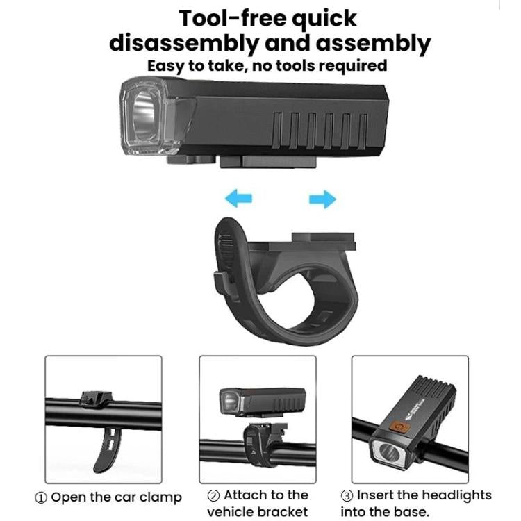 SMILING SHARK QX-D404 Portable High-Brightness Bike Light 4-Mode Outdoor Night Riding Light