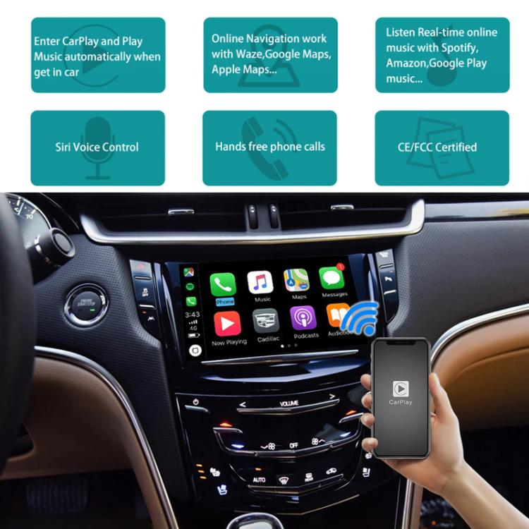 JOYEAUTO WZGM-1 Wireless CarPlay Module Decoder For Cadilac XTS / ATS / SRX / CTS / XT5 2014-2017