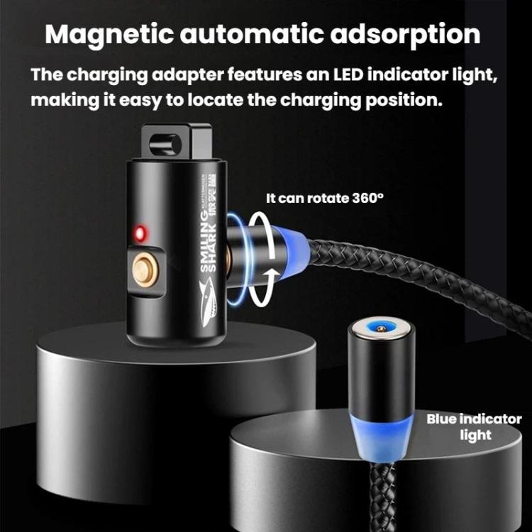SMILING SHARK MINI03-S Outdoor Mini Flashlight Magnetic Charging Keychain Light - Black
