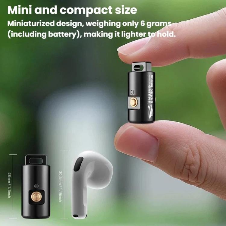 SMILING SHARK MINI03-S Outdoor Mini Flashlight Magnetic Charging Keychain Light - Black