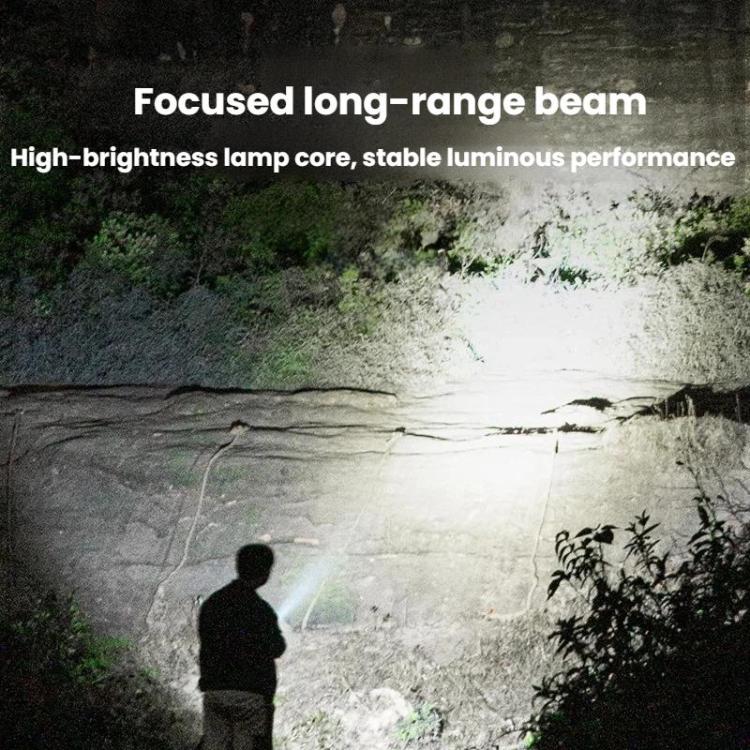 SMILING SHARK 863B Outdoor High-Brightness Portable Flashlight LED Torch With Side Light - Black