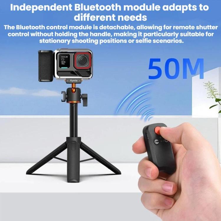 For Insta360 Ace Pro / 2 / X5 Flymile Magnetic Quick-Release Action Camera Street Shooting Handle - Black