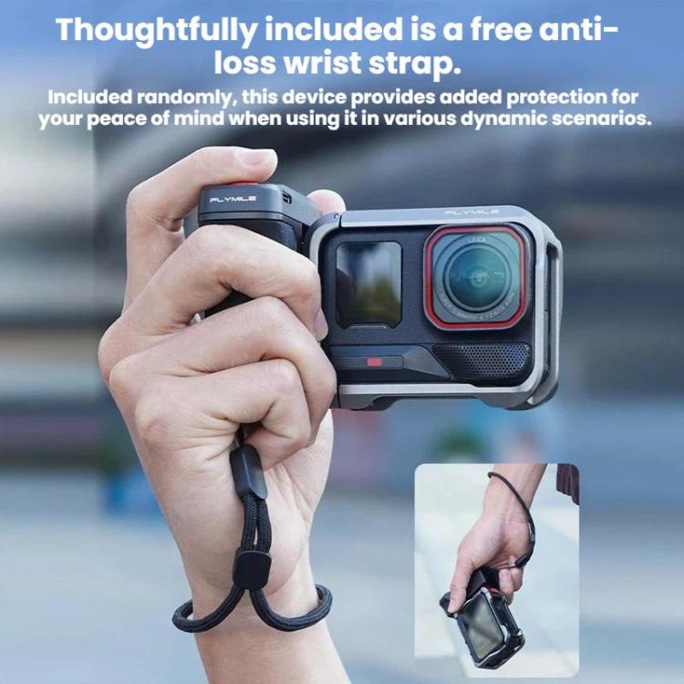 For Insta360 Ace Pro / 2 / X5 Flymile Magnetic Quick-Release Action Camera Street Shooting Handle - Black
