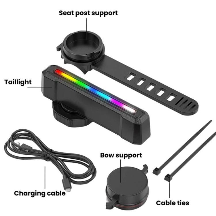 SMILING SHARK CW-D386A Basic Version Outdoor Bike Colorful Taillight Night Warning Light For Mountain & Road Bikes