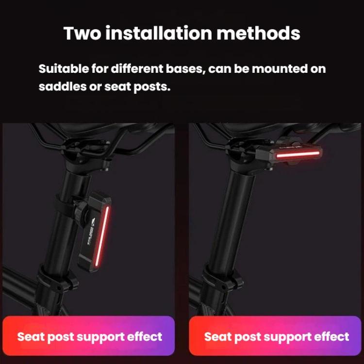 SMILING SHARK CW-D386B Smart Version Outdoor Bike Colorful Taillight Night Warning Light For Mountain & Road Bikes