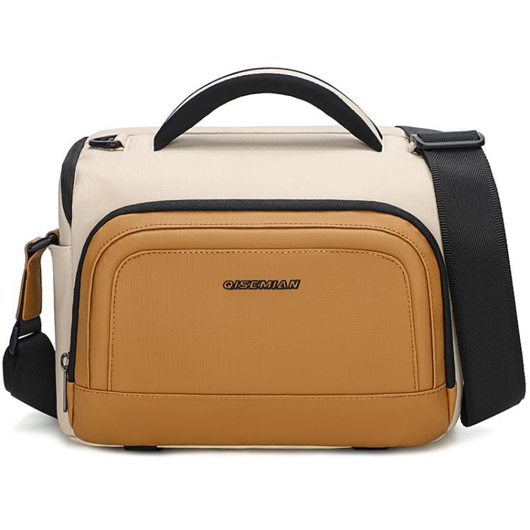 QISEMIAN Crossbody Camera Bag Water-Resistant Sling Messenger Bag With Tripod Mount & Luggage Strap