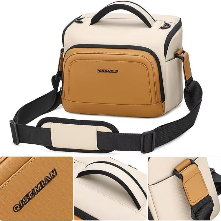 QISEMIAN Crossbody Camera Bag Water-Resistant Sling Messenger Bag With Tripod Mount & Luggage Strap