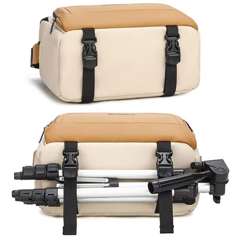 QISEMIAN Crossbody Camera Bag Water-Resistant Sling Messenger Bag With Tripod Mount & Luggage Strap