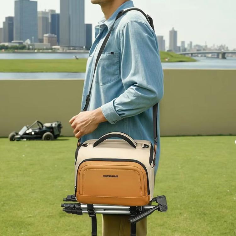 QISEMIAN Crossbody Camera Bag Water-Resistant Sling Messenger Bag With Tripod Mount & Luggage Strap
