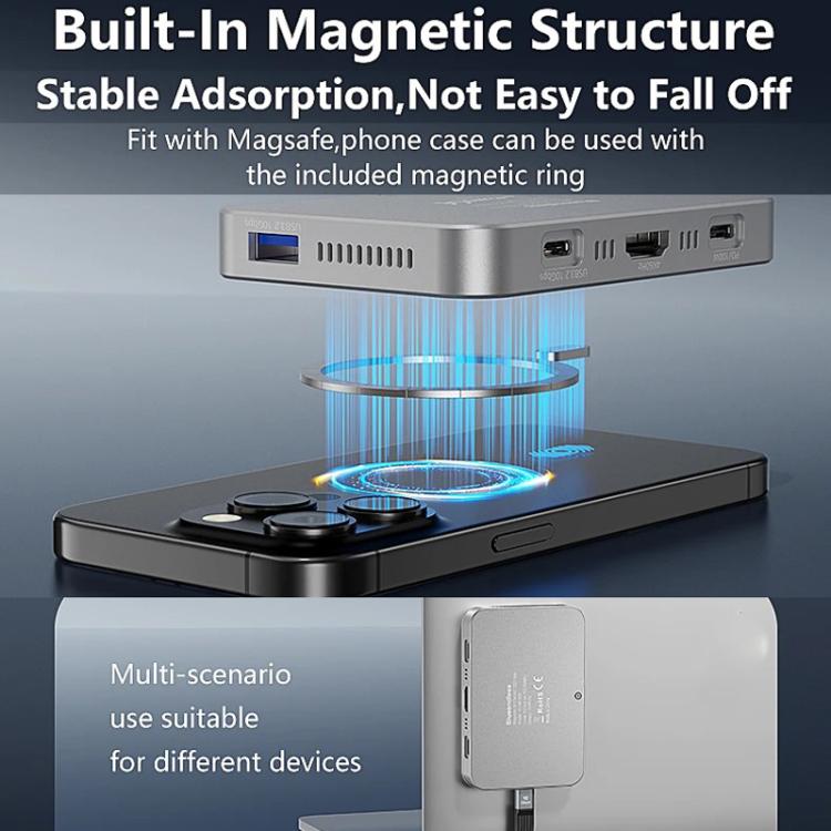 Blueendless MC806 8 In 1 Magnetic Dock NVMe SSD Enclosure USB 3.2 Hub
