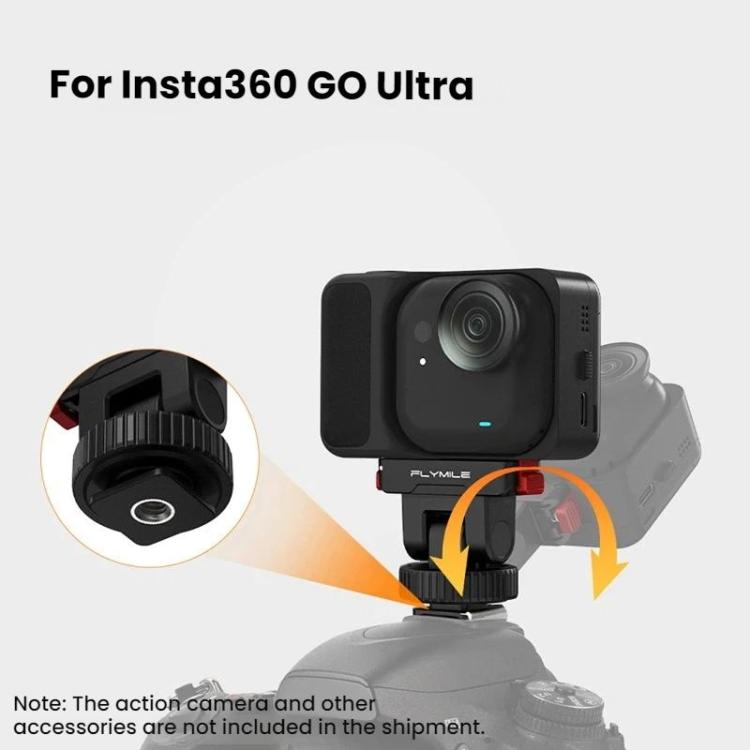 For Insta360 Go Ultra Flymile Magnetic Gimbal Quick Release Extension Base - Black