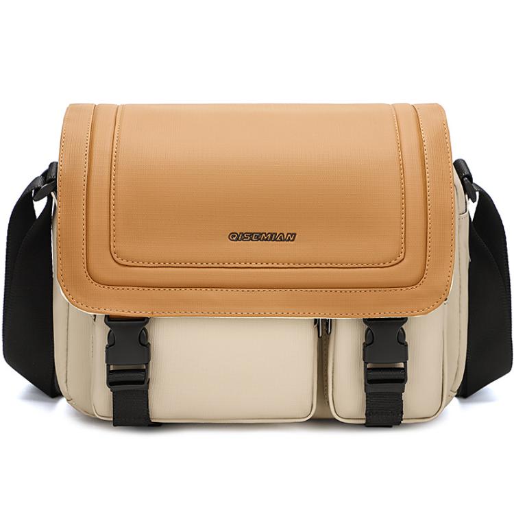 QISEMIAN Crossbody Camera Bag Water-Resistant Sling Messenger Bag With Tripod Mount