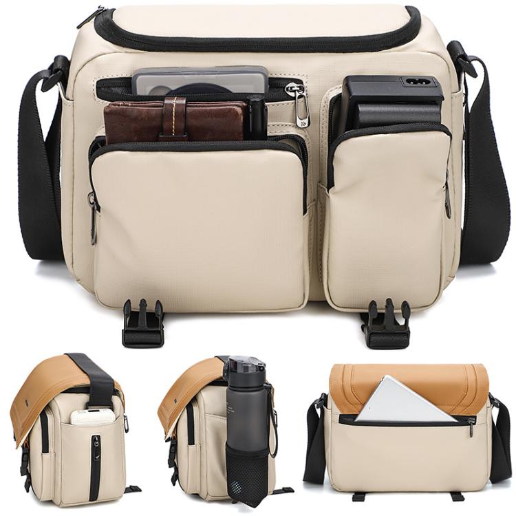 QISEMIAN Crossbody Camera Bag Water-Resistant Sling Messenger Bag With Tripod Mount