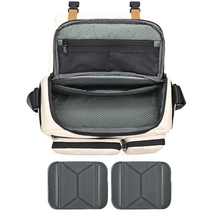 QISEMIAN Crossbody Camera Bag Water-Resistant Sling Messenger Bag With Tripod Mount
