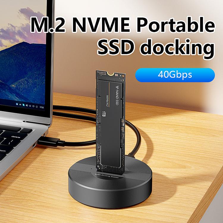 Blueendless SD04P 40Gbps Hard Drive Dock USB 4.0 Enclosure M.2 NVMe SSD Computers External Reader - Dark Gray
