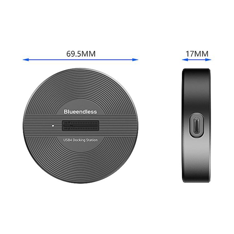 Blueendless SD04P 40Gbps Hard Drive Dock USB 4.0 Enclosure M.2 NVMe SSD Computers External Reader - Dark Gray