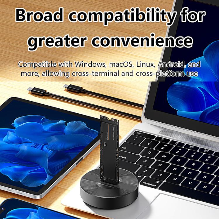 Blueendless SD04P 40Gbps Hard Drive Dock USB 4.0 Enclosure M.2 NVMe SSD Computers External Reader - Dark Gray