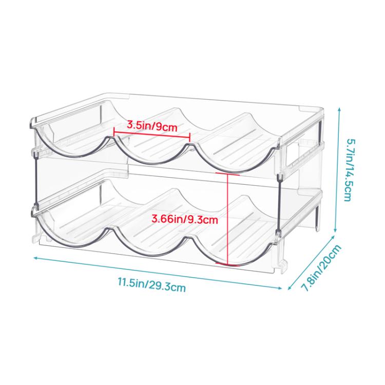 Household Wine Storage Rack Transparent Stackable Water Bottle Organizer, Style: 3-Unit