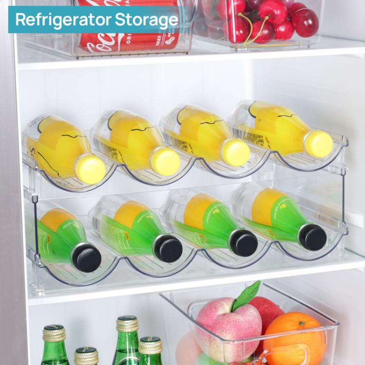 Household Wine Storage Rack Transparent Stackable Water Bottle Organizer, Style: 3-Unit