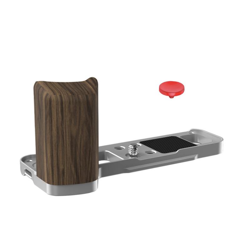 For Fujifilm X100VI Flymile Camera L-Shaped Handgrip With Cold Shoe Thumb Rest Bracket, Color: Silver Walnut