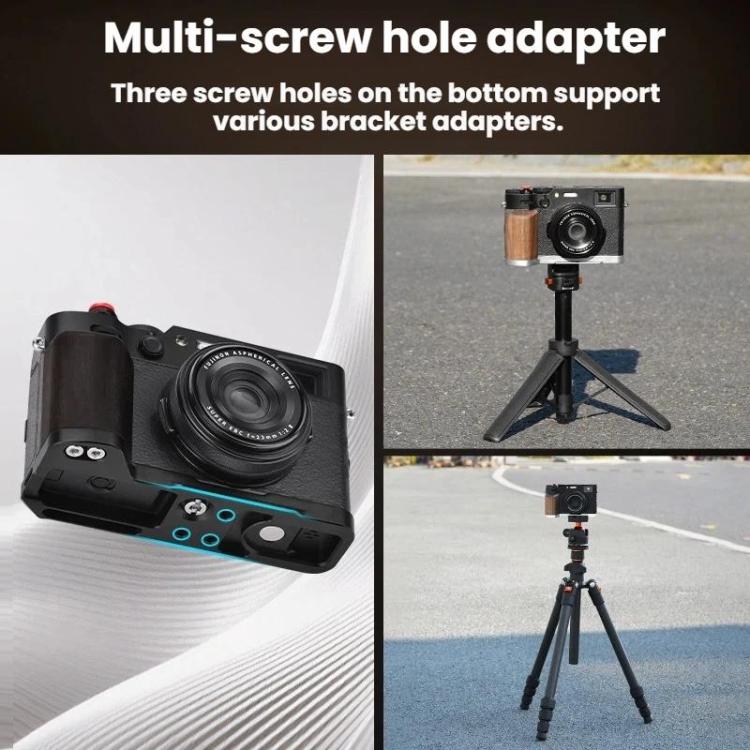 For Fujifilm X100VI Flymile Camera L-Shaped Handgrip With Cold Shoe Thumb Rest Bracket, Color: Black Ebony