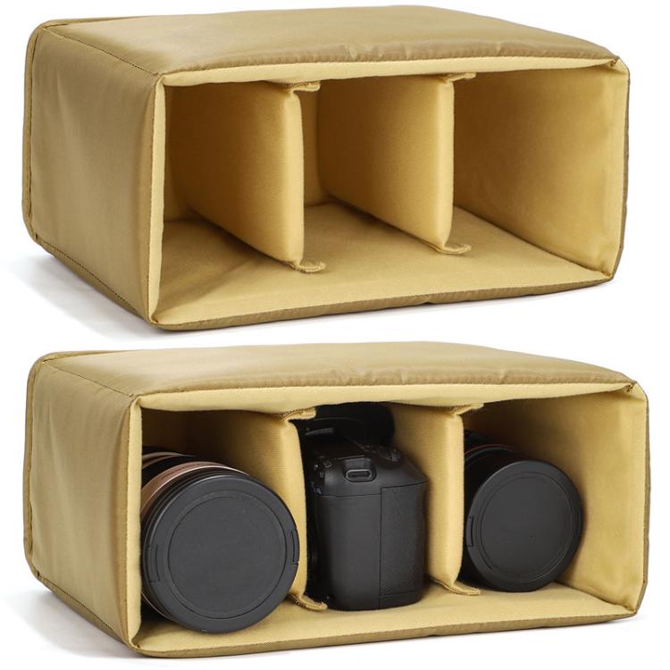 Protective Camera Insert With Movable Dividers For DSLR/Mirrorless Cameras, Fits Into Backpacks & Messenger Bags - Brown