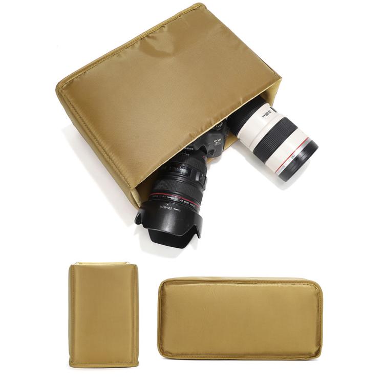 Protective Camera Insert With Movable Dividers For DSLR/Mirrorless Cameras, Fits Into Backpacks & Messenger Bags - Brown