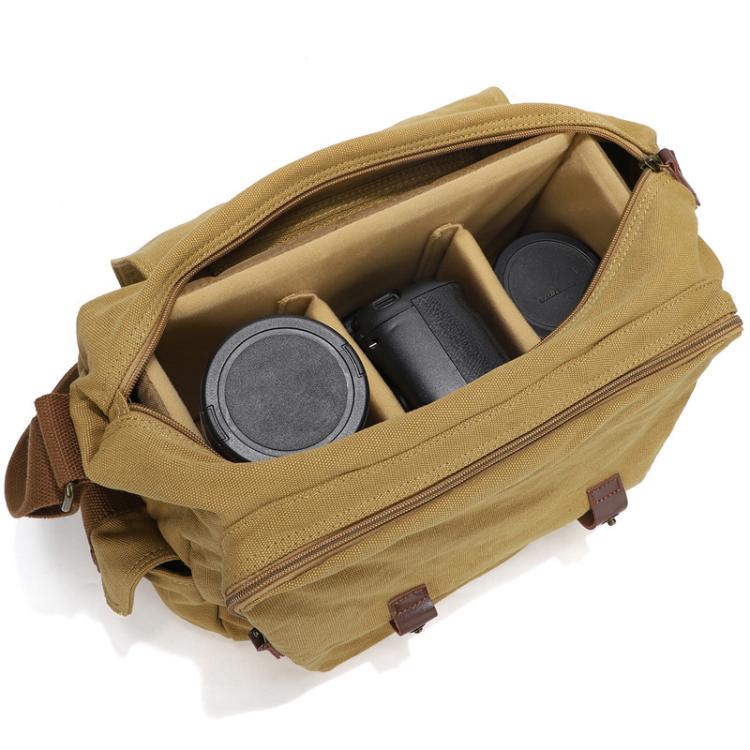 Protective Camera Insert With Movable Dividers For DSLR/Mirrorless Cameras, Fits Into Backpacks & Messenger Bags - Brown