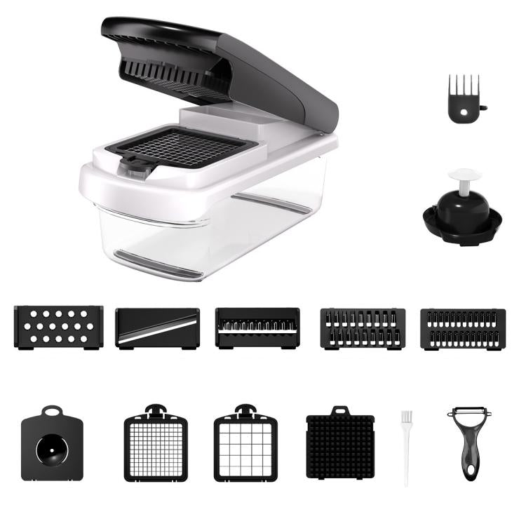 15 In 1 Black Cover Multi-Function Vegetable Chopper Mandoline Slicer Upgrade Lock Design & Finger Guard