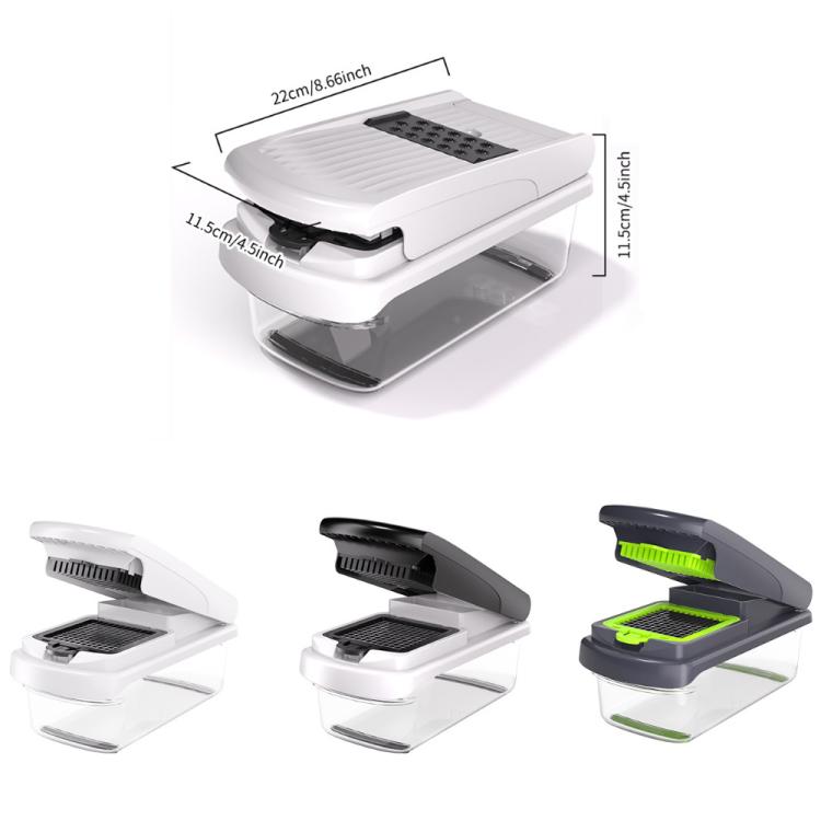 18 In 1 White Cover Multi-Function Vegetable Chopper Mandoline Slicer Upgrade Lock Design & Finger Guard