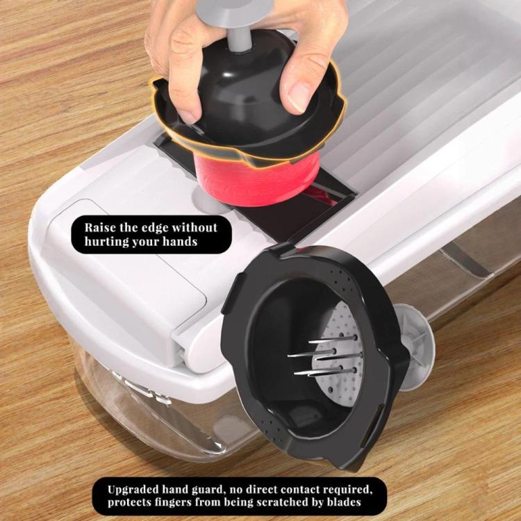 18 In 1 White Cover Multi-Function Vegetable Chopper Mandoline Slicer Upgrade Lock Design & Finger Guard