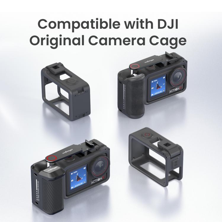 aMagisn Street Photography Handle Grip for DJI Action 5 Pro/Action 4/Action 3, Compatible with Original Camera Cage, Spec: Plastic Version