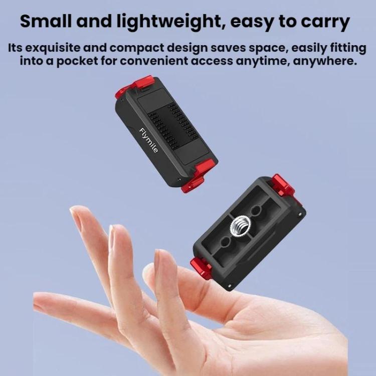 For DJI Osmo Action 3 / 4 / 5 Pro Flymile Magnetic Quick-Release Expansion Adapter Base - Black