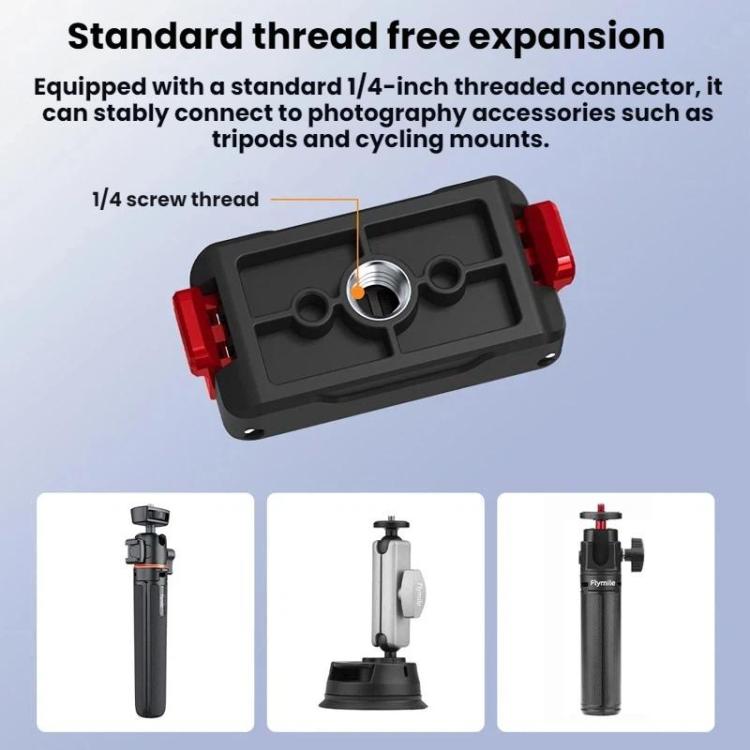 For DJI Osmo Action 3 / 4 / 5 Pro Flymile Magnetic Quick-Release Expansion Adapter Base - Black
