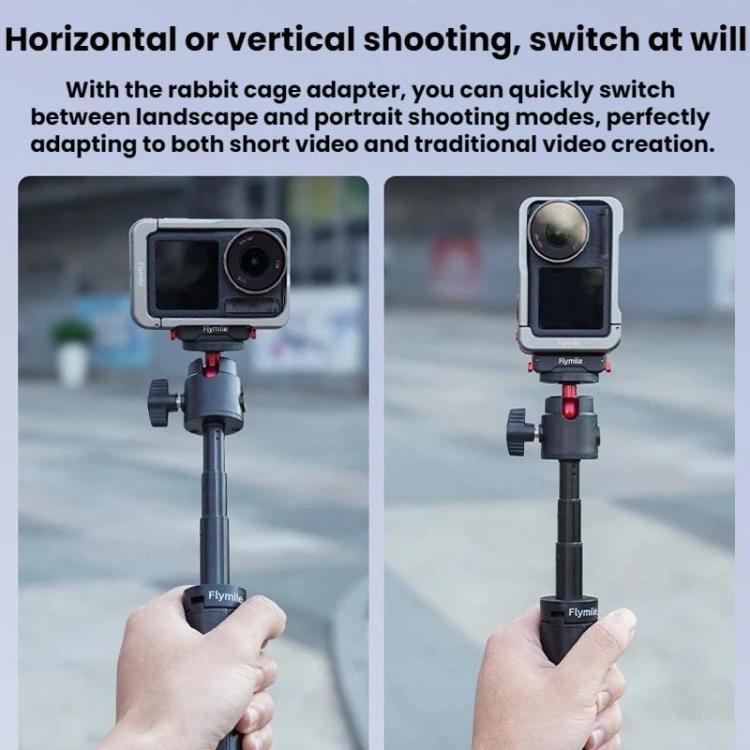 For DJI Osmo Action 3 / 4 / 5 Pro Flymile Magnetic Quick-Release Expansion Adapter Base - Black