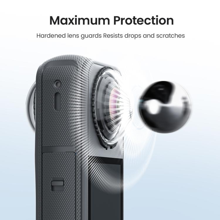 For Insta360 X4 Air AMagisn Standard Lens Guards Snap-On Protective Glass Lens Protector Replacement Accessory - Clear