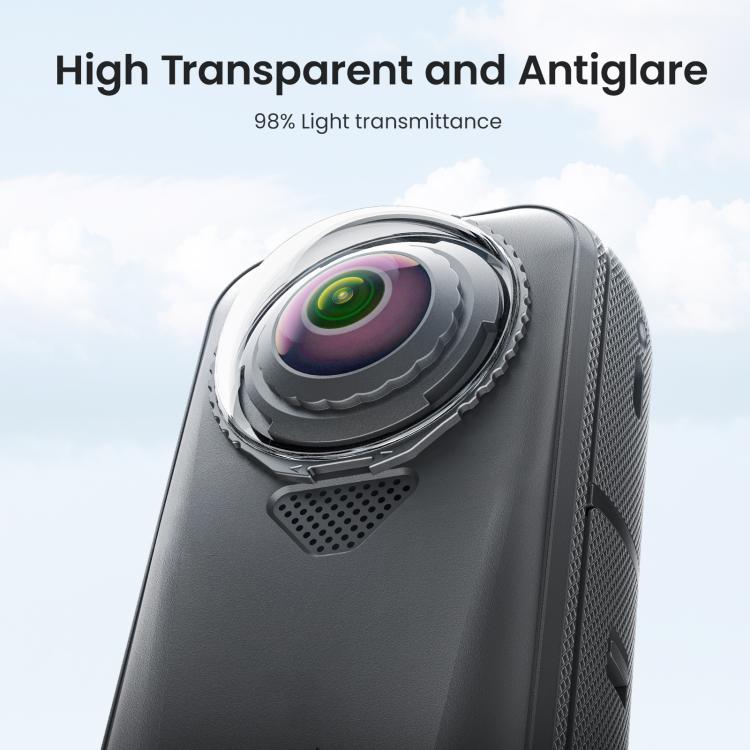 For Insta360 X4 Air AMagisn Standard Lens Guards Snap-On Protective Glass Lens Protector Replacement Accessory - Clear